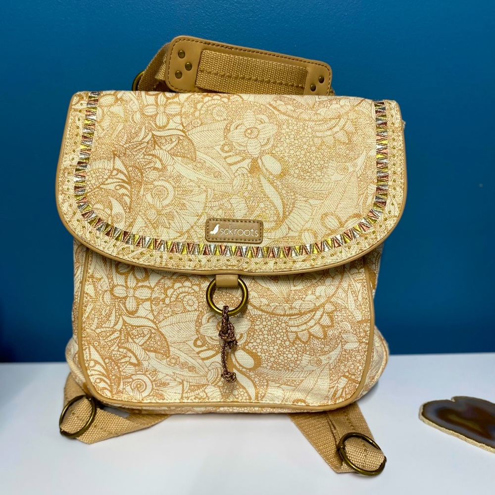 Sakroots Gold Convertible Backpack